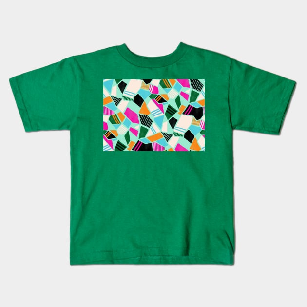 Mint Matisse Geometry Kids T-Shirt by Carolina Díaz